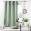 Rideau &Agrave; &OElig;illets 140 x 260 cm Polyester Uni Essentiel - Vert sauge, image n° 7