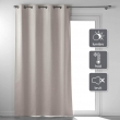 Rideau a oeillets 135 x 260 cm 100% occultant thermique uni occultissime Beige, image n° 1