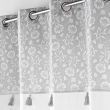 Rideau a oeillets 140 x 240 cm coton/polyester+top imp+pompon flavie Sans, image n° 2