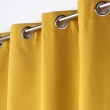 Rideau a oeillets 140 x 260 cm 100% occultant/microfibre unie obscure Jaune, image n° 2