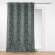 Rideau a oeillets 140 x 260 cm polyester imprime appliqu&eacute; Sakura Anthracite, image n° 1