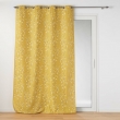 Rideau a oeillets 140 x 260 cm polyester imprime appliqué Sakura Jaune, image n° 1