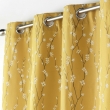 Rideau a oeillets 140 x 260 cm polyester imprime appliqué Sakura Jaune, image n° 2