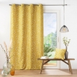 Rideau a oeillets 140 x 260 cm polyester imprime appliqué Sakura Jaune, image n° 4