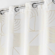 Rideau a oeillets 140 x 260 cm polyester imprime metallise lineor Blanc/or, image n° 2