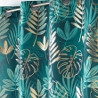 Rideau &agrave; oeillets 140 x 260 cm Polyester m&eacute;tallis&eacute; Ornella Emeraude, image n° 2