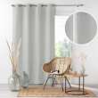 Rideau a oeillets 140 x 280 cm microfibre unie absolu Gris, image n° 2