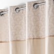 Rideau &agrave; oeillets 140 x 280 cm polycoton + jute imprim&eacute;e Bahina Ecru-blanc, image n° 3