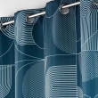 Rideau a oeillets 140 x 280 cm polyester imprime Esquisse Bleu, image n° 2