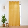 Rideau a oeillets 140 x 280 cm polyester uni+fils metallises zeline Jaune, image n° 1
