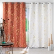 Rideau &agrave; oeillets grande hauteur 140 x 280 cm m&eacute;talillis&eacute; Belflor Terracotta/Or, image n° 3