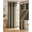 Rideau ajustable + 8 anneaux pince 140 x 270 cm Polyester effet bouclette ELDA Kaki, image n° 5
