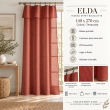 Rideau ajustable + 8 anneaux pince 140 x 270 cm Polyester effet bouclette ELDA Terracotta, image n° 4