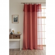 Rideau ajustable + 8 anneaux pince 140 x 270 cm Polyester effet bouclette ELDA Terracotta, image n° 1