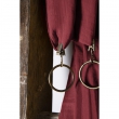 Rideau ajustable + 8 anneaux pince gaze de coton luxe 140 x 300 cm Gaia Bordeaux, image n° 4