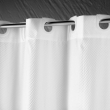 Rideau de douche &agrave; &oelig;illets clipsables 180 x 200 cm microfibre gaufr&eacute;e unie DOTTY Blanc, image n° 3