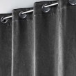 Rideau grande hauteur 135 x 280 cm occultant velours frapp&eacute; Melodie Anthracite, image n° 3