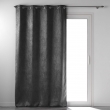 Rideau grande hauteur 135 x 280 cm occultant velours frapp&eacute; Melodie Anthracite, image n° 5