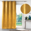 Rideau grande hauteur 135 x 280 cm occultant velours frapp&eacute; Melodie Ocre, image n° 2