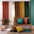 Rideau occutant 140 x 240 cm en velours relief Analia Anthracite, image n° 4