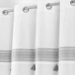 Rideau tamisant 140 x 240 cm 100% coton brod&eacute;  Amaya Gris, image n° 2