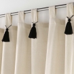 Rideau tamisant 140 x 240 cm en polycoton + pompons Cyrine beige, image n° 3