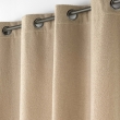 Rideau tamisant &agrave; &oelig;illets bouclette unie Wooly Beige 140 x 240 cm, image n° 2