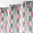 Rideau tamisant a oeillets L140 x H260 cm polyester Palpito Rose/Vert, image n° 2