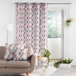 Rideau tamisant a oeillets L140 x H260 cm polyester Palpito Rose/Vert, image n° 3