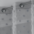 Rideau voile a oeillets 140 x 240 cm voile sablé pompons Melusine Gris, image n° 2