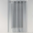 Rideau voile a oeillets 140 x 240 cm voile sablé pompons Melusine Gris, image n° 4