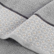 Serviette invite 30 x 50 cm eponge unie jacquard belina Gris, image n° 2