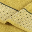 Serviette invite 30 x 50 cm eponge unie jacquard belina Miel, image n° 2