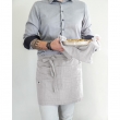Tablier gaze de coton 45 x 80 cm gaia nuage Gris, image n° 3