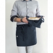 Tablier serveur gaze de coton 45 x 80 cm Gaia Bleu marin, image n° 3
