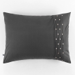 Taie d'oreille brodée 100% coton luxe 57 fils 50 x 70 cm Agathe Anthracite, image n° 1