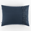 Taie d'oreille brodée 100% coton luxe 57 fils 50 x 70 cm Agathe Bleu foncé, image n° 1