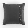 Taie d'oreille brodée 100% coton luxe 57 fils 63 x 63 cm Agathe Anthracite, image n° 1