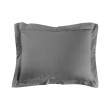Taie d'oreiller 50 x 70 cm uni 57 fils lina  +point bourdon Anthracite, image n° 1