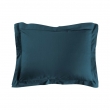 Taie d'oreiller 50 x 70 cm uni 57 fils lina  +point bourdon Bleu, image n° 1