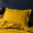 Taie d'oreiller 50 x 70 cm uni 57 fils lina  +point bourdon Curry, image n° 4