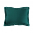 Taie d'oreiller 50 x 70 cm uni 57 fils lina  +point bourdon Emeraude, image n° 1