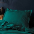 Taie d'oreiller 50 x 70 cm uni 57 fils lina  +point bourdon Emeraude, image n° 4