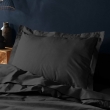 Taie d'oreiller 50 x 70 cm uni 57 fils lina  +point bourdon Noir, image n° 4