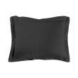 Taie d'oreiller 50 x 70 cm uni 57 fils lina  +point bourdon Noir, image n° 1