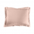 Taie d'oreiller 50 x 70 cm uni 57 fils lina  +point bourdon Rose, image n° 1