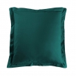 Taie d'oreiller 63 x 63 cm uni 57 fils lina  +point bourdon Emeraude, image n° 1