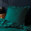 Taie d'oreiller 63 x 63 cm uni 57 fils lina  +point bourdon Emeraude, image n° 4