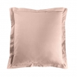 Taie d'oreiller 63 x 63 cm uni 57 fils lina  +point bourdon Rose, image n° 1