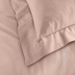 Taie d'oreiller 63 x 63 cm uni 57 fils lina  +point bourdon Rose, image n° 2